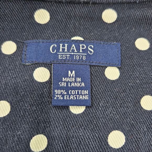 Chaps Ralph Lauren Women's Jacket Navy Polka Dot Denim 
Blazer Career Medium - Picture 4 of 11